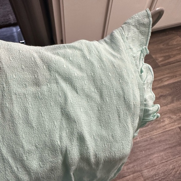 Hippie Rose Green Flutter Sleeve Blouse with Ruffled Peplum - Picture 9 of 10